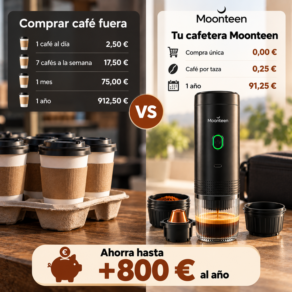 Cafetera Portátil 3 en 1 – Máquina de Café Espresso Compacta y Recargable para Cápsulas, Café Molido e Instantáneo